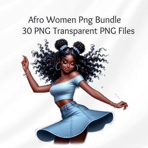 30 Black Girl Clipart Bundle, Afro Women Clipart PNG, Melanin Queen Sublimation, Big Hair Afro PNG, Black Girl Magic Digital Download