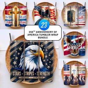 America 250th Anniversary Tumbler Wrap Design 23 PNG Bundle United States 1776–2026 PNG Patriotic USA Artwork Digital Download
