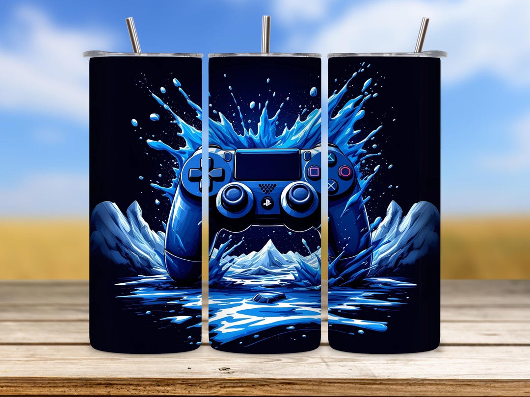 Game Controller Tumbler Wrap PNG, PS5 Gamer 20 Oz Sublimation Design ...
