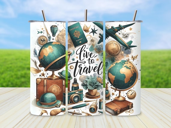 World Traveler Tumbler Wrap, 20oz Travel PNG, Girls Trip Sublimation Design, Adventure Tumbler Digital Download, Vacation Tumbler File