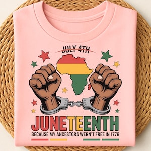 Juneteenth PNG Digital Download, Afrocentric Freedom Shirt Design, Black History Clipart, July 4th Crossed Out, Sublimation Art
