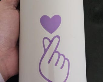 Kpop Hand Heart Transparent Sticker - Waterproof Stickers - Laptop Decals - Water Bottle Sticker - Concert Freebies - Bulk