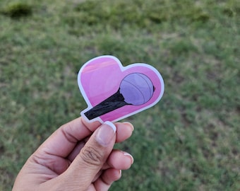 Holographic Kpop Lightstick Heart Sticker: Waterproof Vinyl Decal