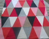 Modern Baby Blanket, Cashmere Triangle Patchwork Quilt - Made to Order - upcycled cashmere sweaters