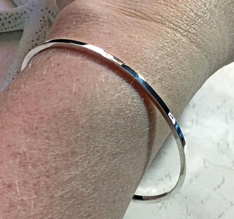 Sterling Silver Square Bangle Stunning Silver Stacking Bangle Etsy