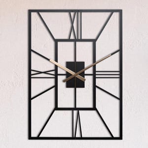 Rectangle Wall Clock, Modern Wall Clock, Large Wall Clock, Rectangular Wall Clock, Metal Oversized Clock, New Home Gift, Metal Wall Decor
