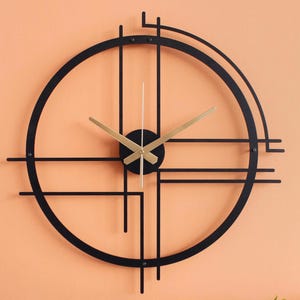Large Wall Clock, Unique Wall Clock, Housewarming Gift, Silent Wall Clock, Gift For Him, Metal Wall Decor, Oversized Wall Clock
