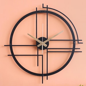 Minimalist Wall Clock, Metal Large Wall Clock, Minimal Oversized Wall Clock, Clocks For Living Room , New Home Gift, Metal Wall Decor