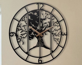 Tree of Life Oversized Wall Clock, Large Clocks For Farmhouse Decor, Fathers Day Gift