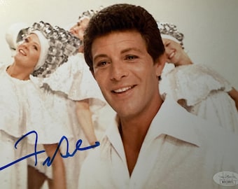 FRANKIE AVALON signed 8x10•Beauty School Dropout•Grease• 1978 comes with JSA Certification