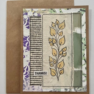 Botanical notecard greeting card thank you card handmade