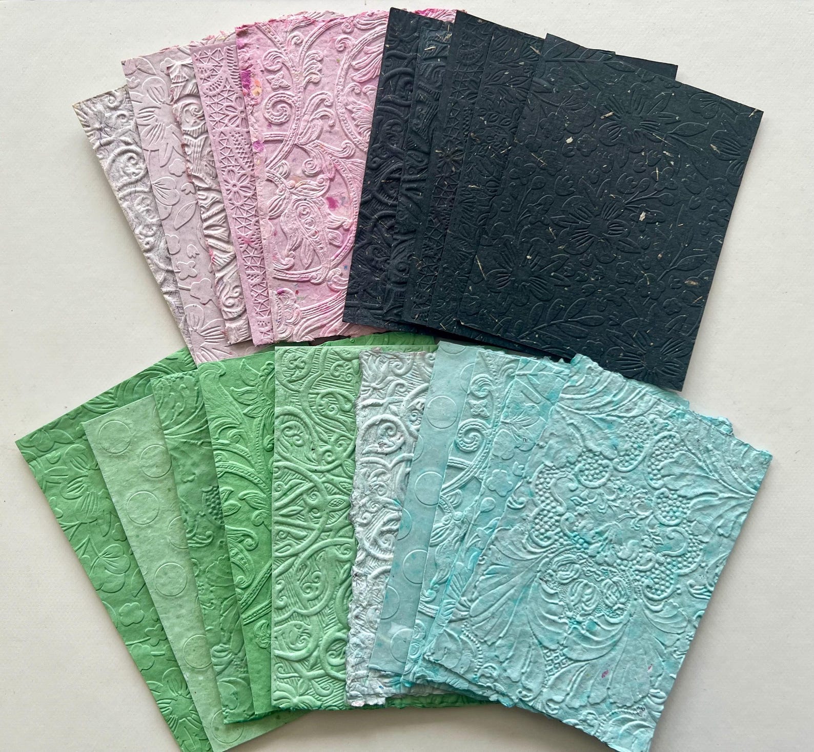 Embossed Paper Types Set of Twenty 4x6 Embossed Handmade Papers - Etsy
