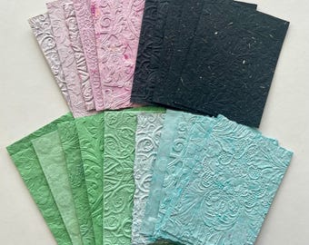Set of twenty 4x6 embossed handmade papers