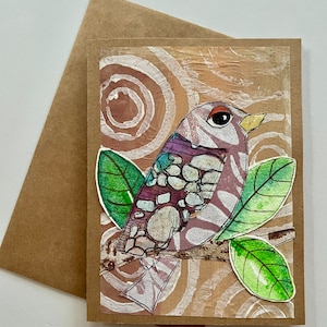 Collage Vogel Grußkarte Grußkarte handgemacht