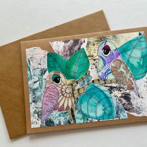 Collage Vogel Grußkarte Grußkarte blanko handgemacht