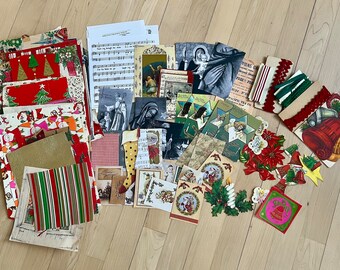 Vintage Christmas ephemera bundle vintage wrapping papers vintage style clip art vintage Christmas ephemera