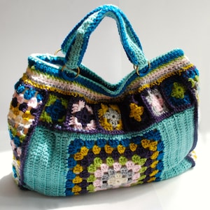 Crochet tote bag, granny square bag, crochet Pattern