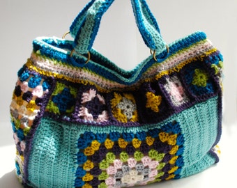 Crochet tote bag, granny square bag, crochet Pattern