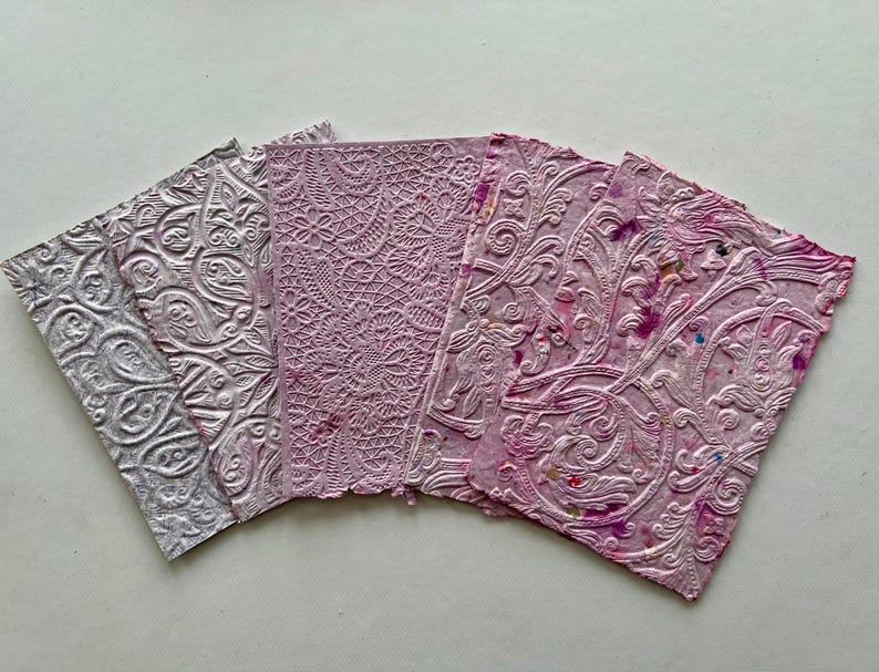 Set of Twenty 4x6 Embossed Handmade Papers - Etsy
