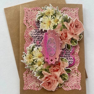 Happy Mother’s Day greeting collaged card handmade gift for her
