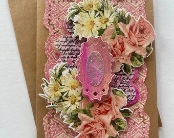 Happy Mother’s Day greeting collaged card handmade gift for her