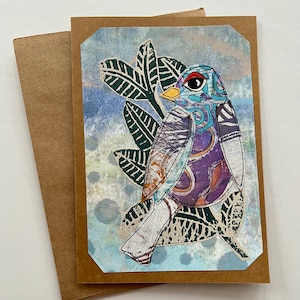 Collage Vogel Notekarte Grußkarte Grußkarte blanko Grußkarte