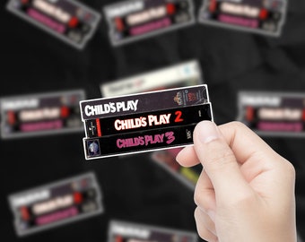 Horror VHS Stack Sticker | Horror Sticker | Sticker for horror fans | Halloween | Glossy Vinyl Stickers