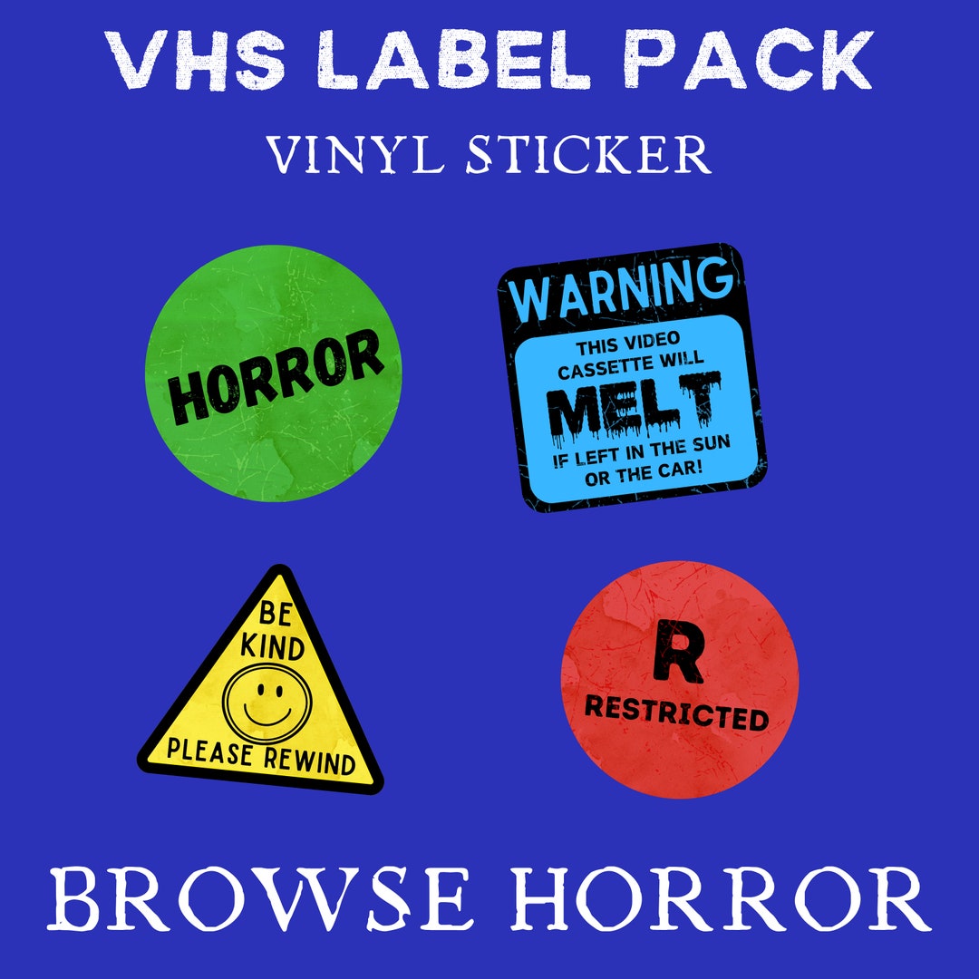 VHS Label Sticker Pack | Horror Sticker | Sticker for Horror Fans