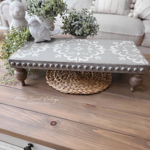 Wood farmhouse table riser tray