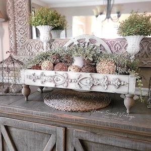 French Farmhouse distressed table riser tray center piece