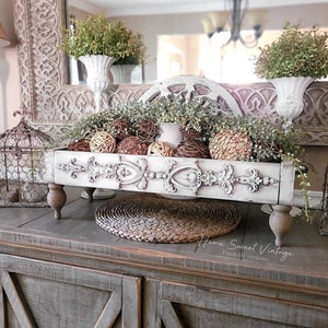 French Farmhouse distressed table riser tray center piece