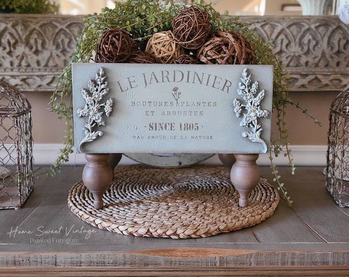 French Country Farmhouse Table Riser Decorative Wood Box Le Jardinier