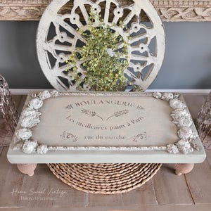 Farmhouse table riser tray french floral