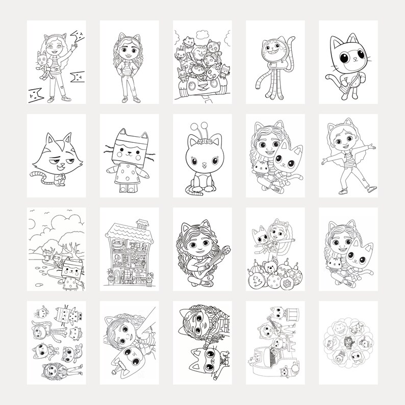 Gabby's Dollhouse 20 Coloring Pages, Gabby's Dollhouse Printable, Gabby ...