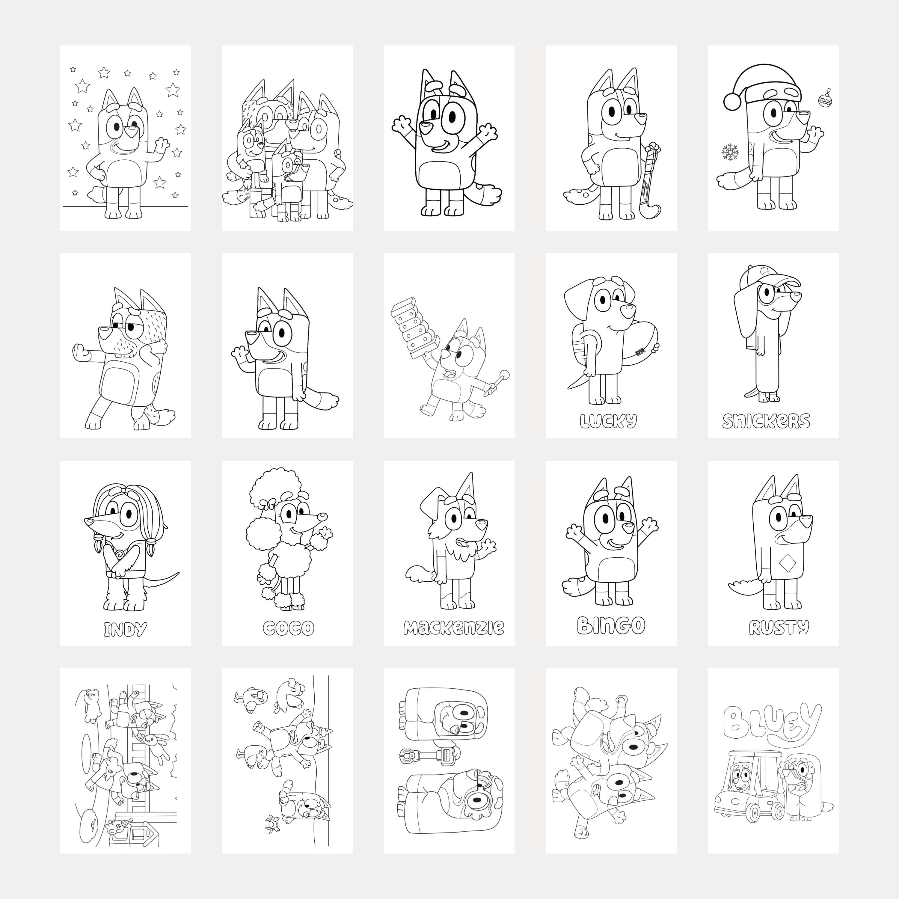 Bluey 20 Coloring Pages, Rusty Coloring, Bluey Coloring Book - Etsy