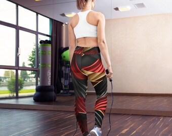 Unique Stylish Women's High-Waist Leggings - Perfect for Yoga, Gym, and Everyday Comfort.  Bespoke Dazzle Design hides the curves!!