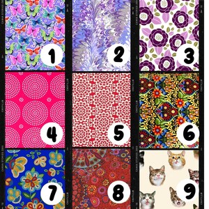 Pu&ograve; includere: Nove diversi disegni di motivi, numerati da 1 a 9. I motivi includono farfalle, vortici, fiori, cerchi e gatti.
