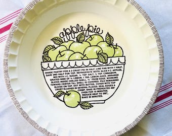 Vintage Reading China ceramic apple pie recipe plate