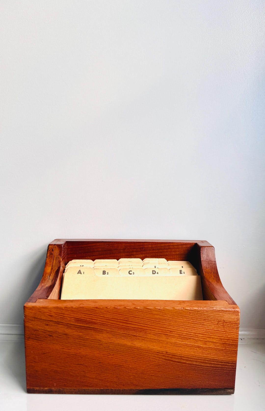 Original Rolodex Vintage Wooden Rolodex / Recipe Box With Original Index Tabs - Etsy