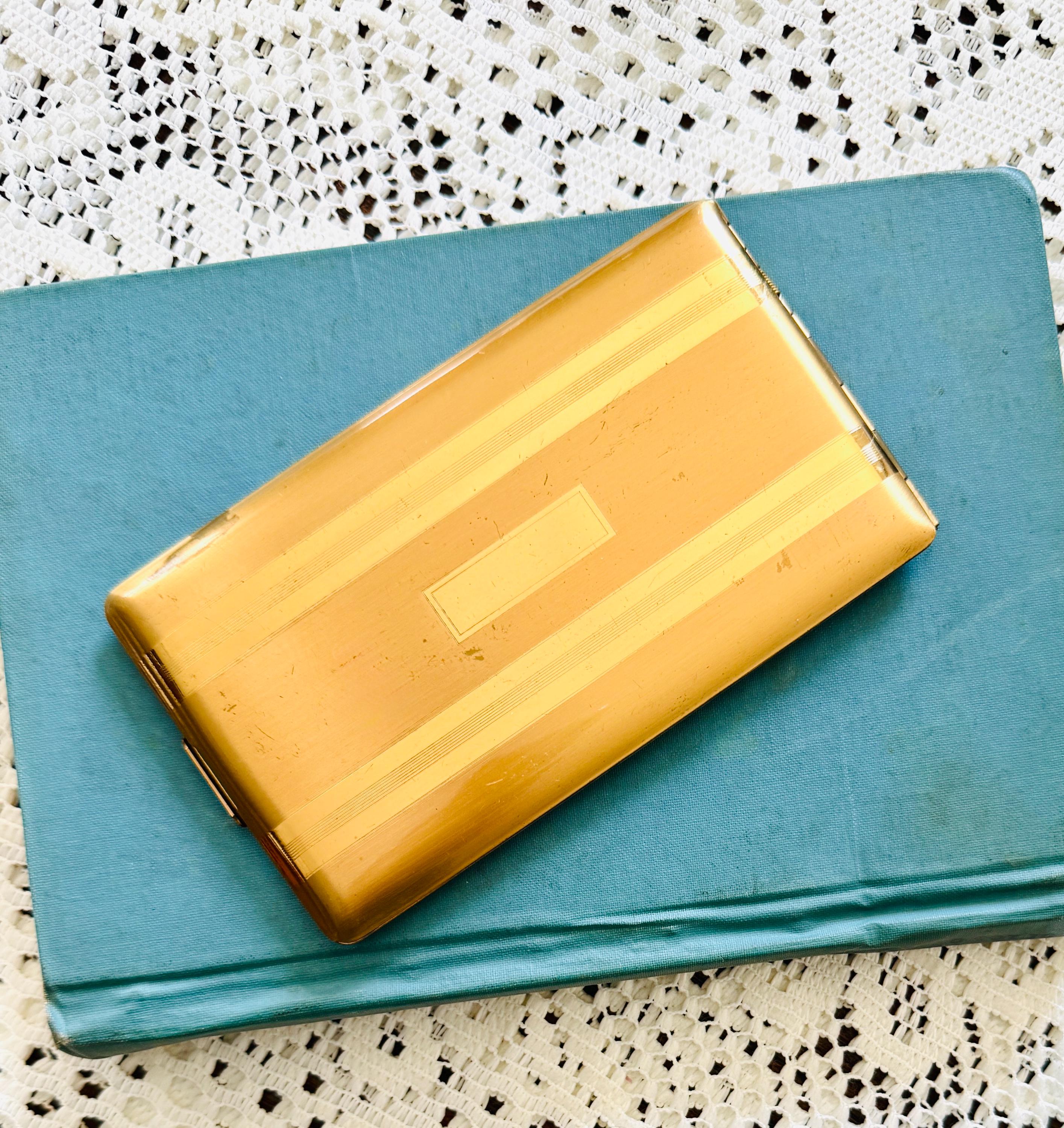 elgin american gold cigarette case Vintage Elgin American 989 gold-tone cigarette case