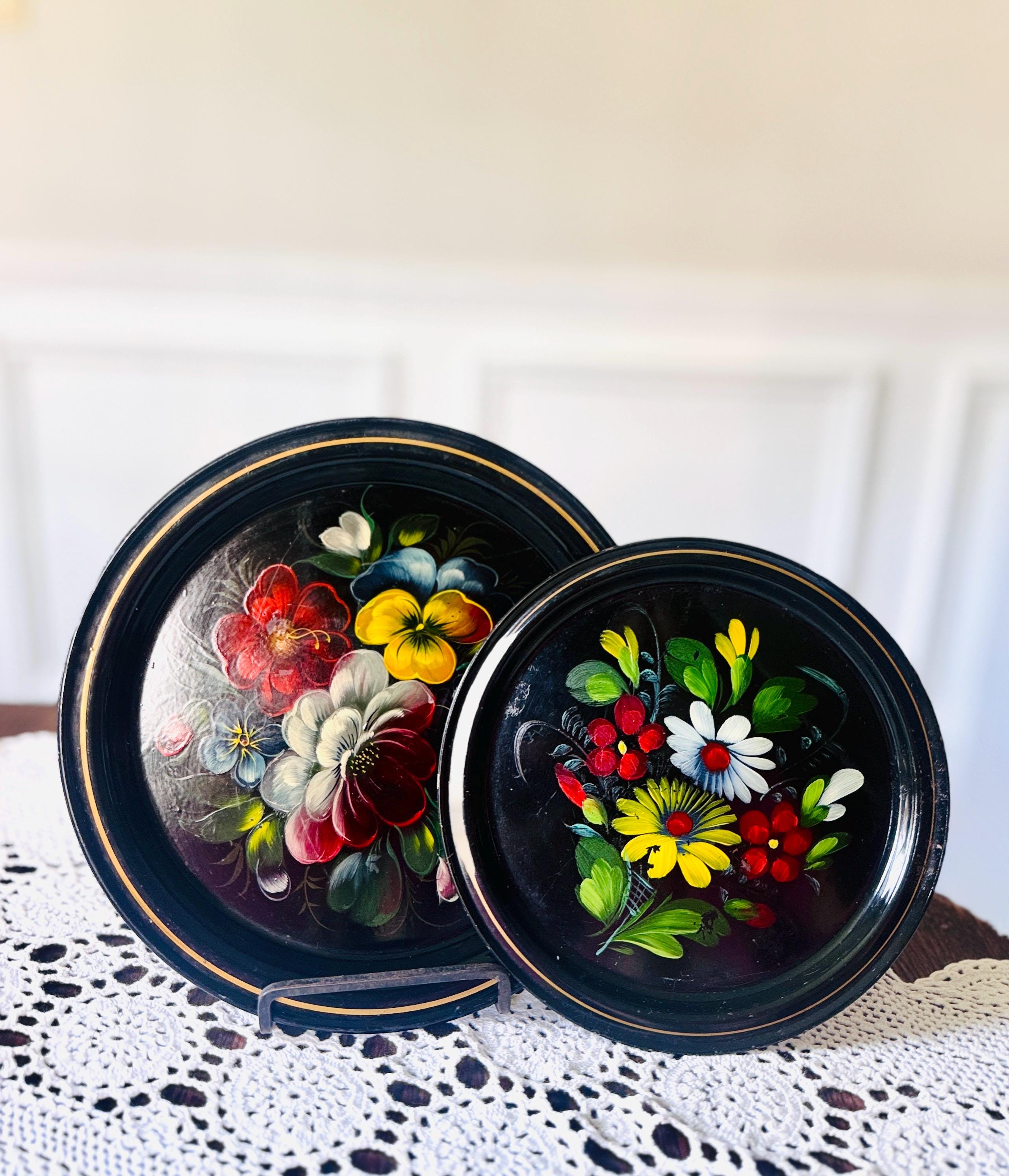 Russian Painted Metal Tray - Etsy