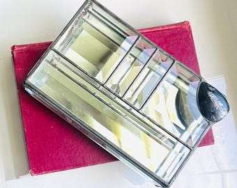 Vintage fused glass jewelry box