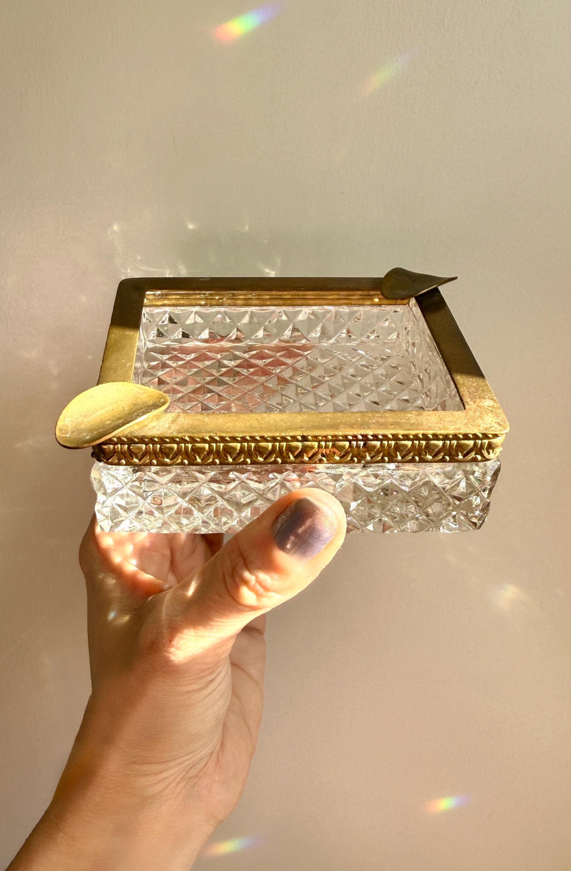 新品未使用Baccarat Ashtray Vega Crystal Glass Baccarat Ashtray
