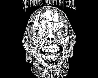 No Room In Hell Shirt Gothic Death Evil Dawn of the Dead Zombie Monster Kid Creature Features Halloween Rock Style NFT018