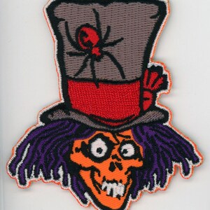 Patch Top Hat Ghost Haunted Mansion Skull Halloween Spooky Death Spider NFP015