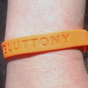 Gluttony Wristband Seven Deadly Sins Junk Food Drink Extravagance Waste TW001 image 2