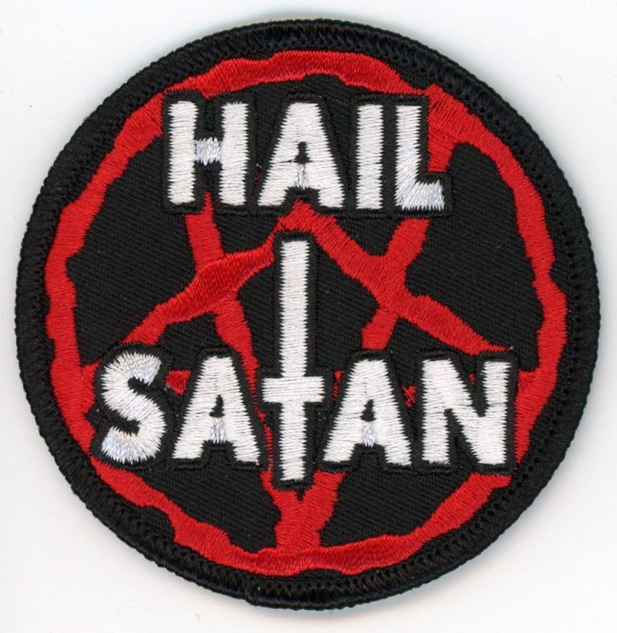 Patch Hail Satan Slogan Pentagram Church Metal Venom Mercyful Fate Ghost NFP039