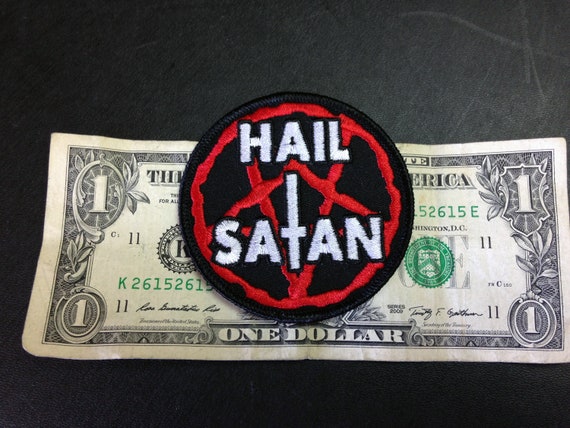 Patch Hail Satan Slogan Pentagram Church Metal Venom Mercyful Fate Ghost NFP039