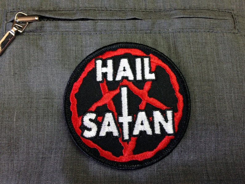 Patch Hail Satan Slogan Pentagram Church Metal Venom Mercyful Fate Ghost NFP039