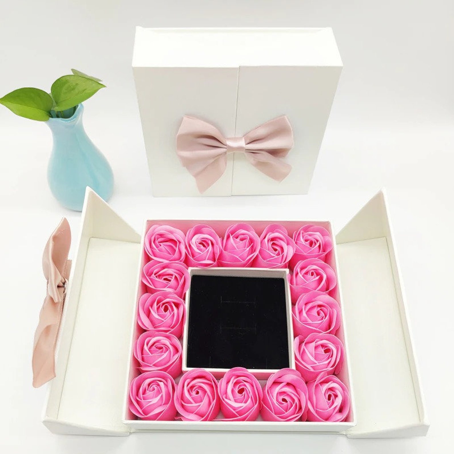 Artificial Rose Flower Box Gift Box Mom Gift Valentines Day Etsy